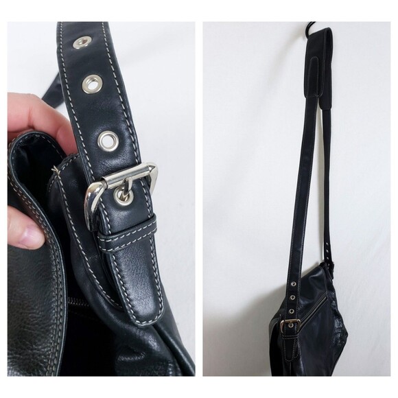 Osgoode Marley Slouchy Messenger Bag Leather Crossbody Black Timeless Minimalist - Picture 5 of 12